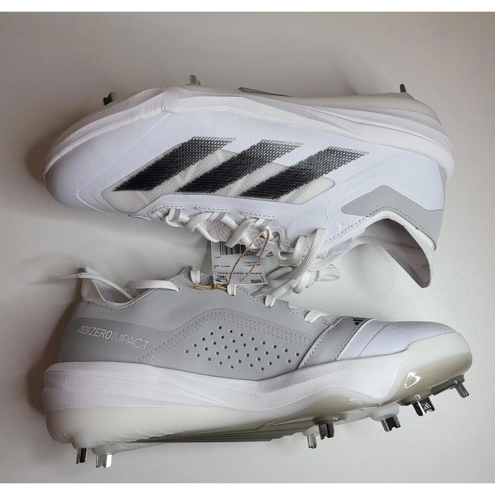 adidas Men's Adizero Impact Baseball Sneaker Shoes Cleats White IF3354 Size 8.5